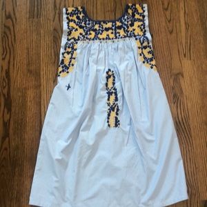 Blue and white stripe Mi Golondrina Flores dress, size S